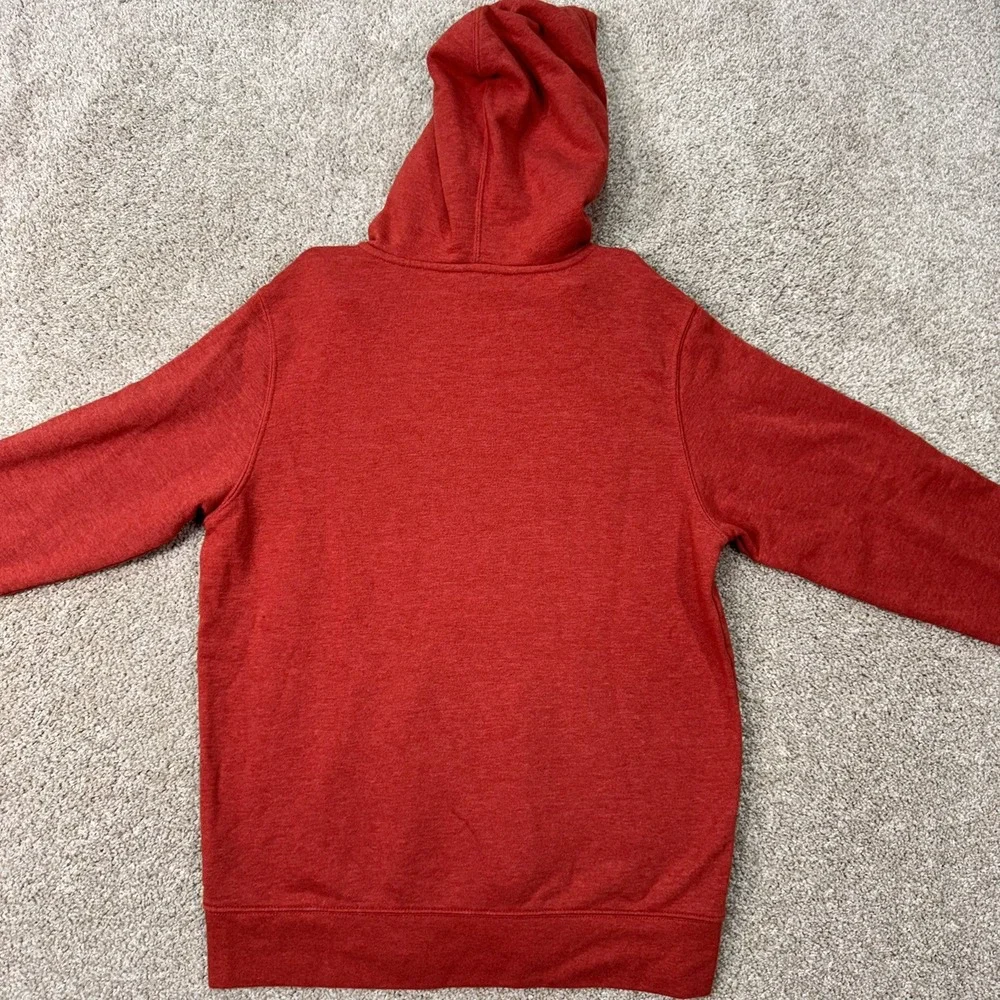 The North Face Hoodie Mens Medium Half Dome Logo Red Heather Pullover EUC